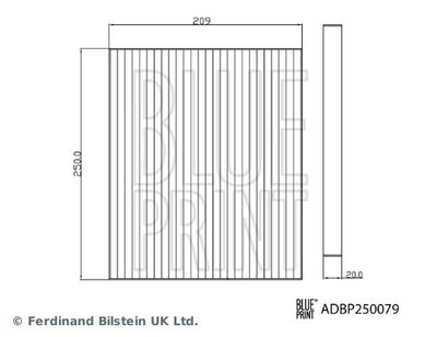 Фильтр, воздух во внутренном пространстве BLUE PRINT ADBP250079 для CHRYSLER PACIFICA