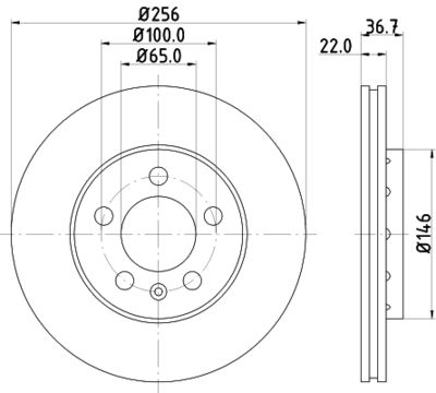 Тормозной диск HELLA 8DD 355 105-361 для AUDI A2