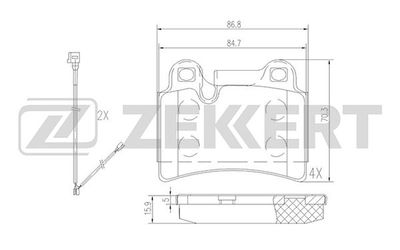 Комплект тормозных колодок, дисковый тормоз ZEKKERT BS-2451 для VW TOUAREG