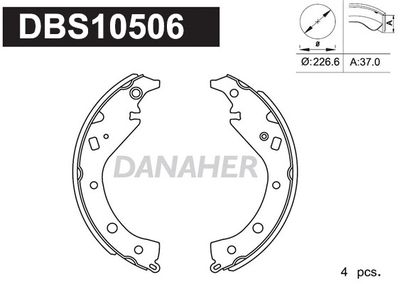 Комплект тормозных колодок DANAHER DBS10506 для TOYOTA PROBOX