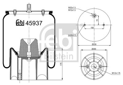 Bälgar, luftfjädring FEBI BILSTEIN 45937