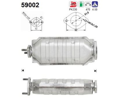 Катализатор AS 59002 для MITSUBISHI SANTAMO