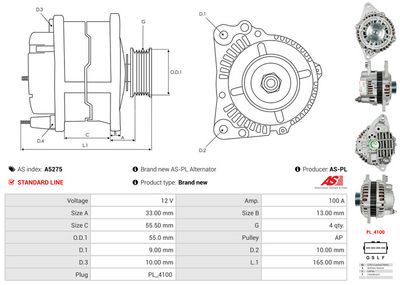 GENERATOR / ALTERNATOR AS-PL A5275 4