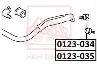 Тяга / стойка, стабилизатор ASVA 0123-034 для TOYOTA CROWN