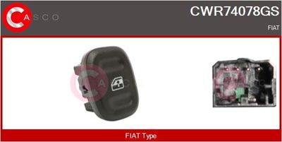 Выключатель, стеклолодъемник CASCO CWR74078GS для FIAT PANDA