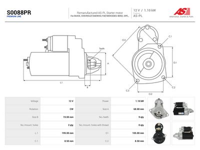 Štartér AS-PL Remanufactured AS S0088PR