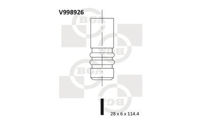BGA V998926 Клапан впускний для ALFA ROMEO (Альфа-ромео)