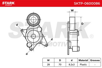обтящна ролка, пистов ремък STARK SKTP-0600086