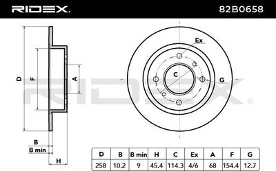 спирачен диск RIDEX 82B0658