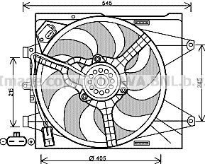 Вентилятор, охлаждение двигателя AVA QUALITY COOLING FT7564 для FIAT 500