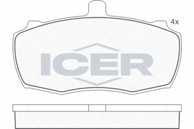 Комплект тормозных колодок, дисковый тормоз ICER 140503 для LAND ROVER 90
