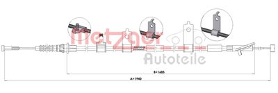 Тросик, cтояночный тормоз METZGER 1.MA006 для MAZDA 6