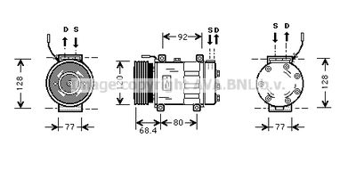 AVA QUALITY COOLING ALK103 Компрессор кондиционера  для ALFA ROMEO 155 (167_) 2.5 TD (167.A1A, 167.A1G)