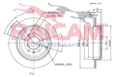 RAICAM RD00639 Тормозные диски  для PEUGEOT 607 (9D, 9U) 2.2 HDi