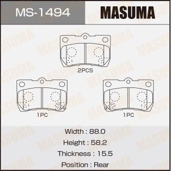 Комплект тормозных колодок MASUMA MS-1494 для TOYOTA MARK