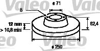 Тормозной диск VALEO 186621 для CITROËN XM