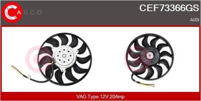 CASCO CEF73366GS Вентилятор системы охлаждения двигателя  для AUDI A4 B6 Avant (8E5) 2.5 TDI quattro