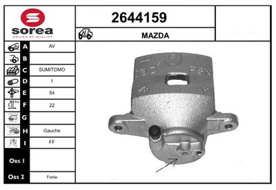 EAI 2644159 Тормозной суппорт  для MAZDA (Мазда)