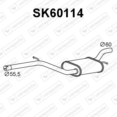 Глушитель выхлопных газов конечный VENEPORTE SK60114 для SKODA SUPERB