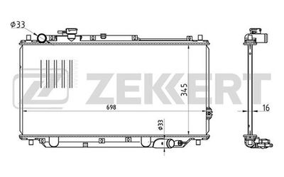 ZEKKERT MK-1330 Радиатор охлаждения двигателя  для KIA SHUMA (Киа Шума)