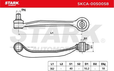 носач, окачване на колелата STARK SKCA-0050058