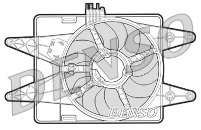 Вентилятор, охлаждение двигателя DENSO DER09023 для FIAT GRANDE