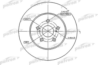 Тормозной диск PATRON PBD4493 для LEXUS RX