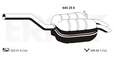 Глушитель выхлопных газов конечный ERNST 645256 для SKODA OCTAVIA