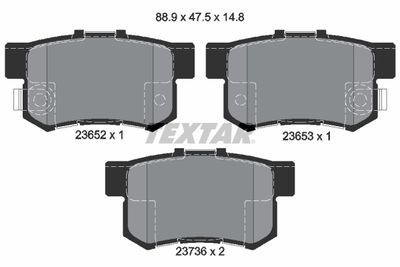 Комплект тормозных колодок, дисковый тормоз TEXTAR 2365201 для ACURA RDX