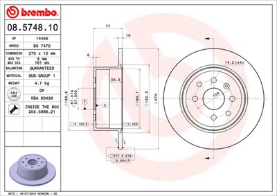 BREMBO Remschijf PRIME LINE (08.5748.10)