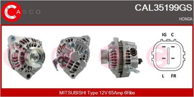 CASCO CAL35199GS Генератор для HONDA CIVIC VII Hatchback (EU, EP, EV)