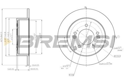 BREMSI CD7752S Тормозные диски  для KIA CARENS III вэн (UN) 1.6 CRDi 110