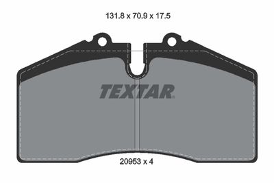 Комплект тормозных колодок, дисковый тормоз TEXTAR 2095302 для PORSCHE 959