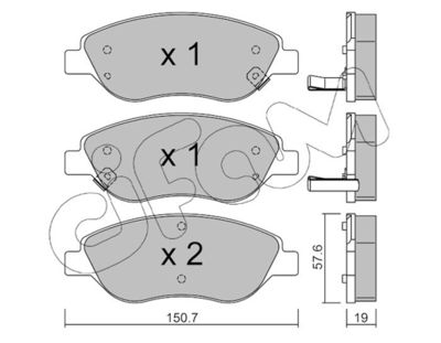 Комплект тормозных колодок, дисковый тормоз CIFAM 822-577-2 для FIAT TIPO