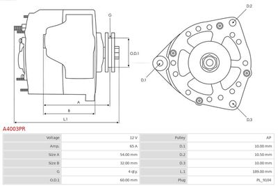 Alternator A4003PR