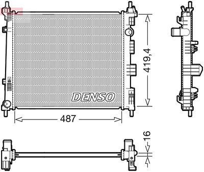 Радиатор, охлаждение двигателя DENSO DRM46069 для NISSAN NV200