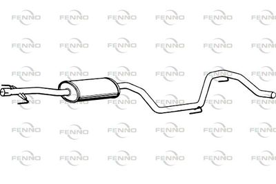 Средний глушитель выхлопных газов FENNO P1025