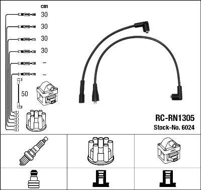 Комплект проводов зажигания NGK 6024 для RENAULT 20
