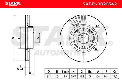 спирачен диск STARK SKBD-0020342