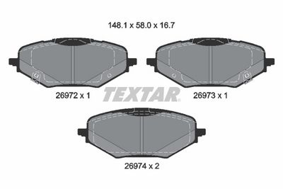 TEXTAR Stabdžių trinkelių rinkinys, diskinis stabdys