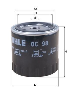 Filtr oleju MAHLE OC98 produkt
