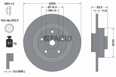 Tarcza hamulcowa PAGID 55331NC
