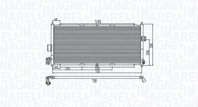 Конденсатор, кондиционер MAGNETI MARELLI 350203958000 для NISSAN ALMERA