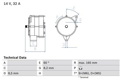 BOSCH Dynamo / Alternator (0 986 030 140)