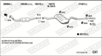 Изпускателна система WALKER VOT02851B