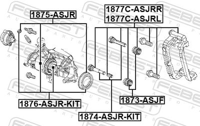 Guide Bolt, brake caliper 1874-ASJR-KIT