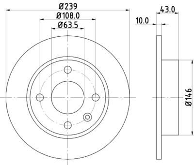 Тормозной диск HELLA 8DD 355 102-211 для FORD ESCORT