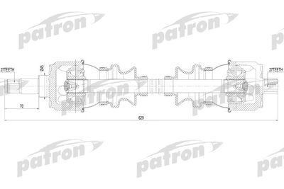 Приводной вал PATRON PDS1092 для MERCEDES-BENZ SL
