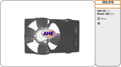 AHE 302.016 Вентилятор системы охлаждения двигателя  для SKODA FELICIA (Шкода Феликиа)