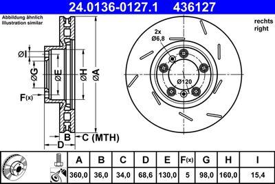 Bromsskiva ATE 24.0136-0127.1